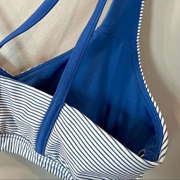 JoyLab Blue White Striped Strappy Sports Bra Medium - Picture 4 of 5